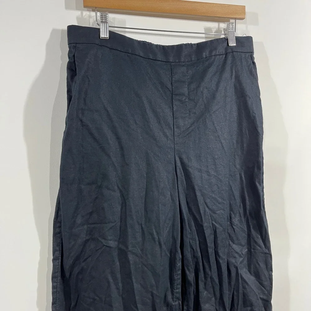 Banana Republic Euro Summer Fisherman Wide Leg Pants Linen Blend Womens Large